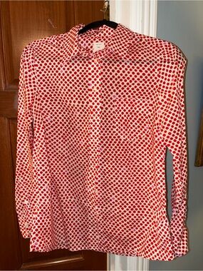 GAP cotton Red Polka Dot Button-Up Blouse